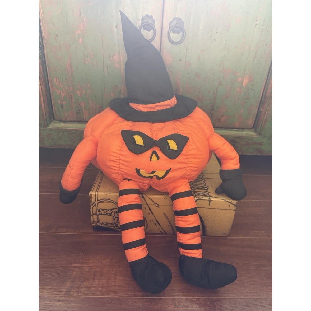 International Silver Co. - Pumpkin Jack-o-Lantern Stuffed Plush Toy Black Hat
